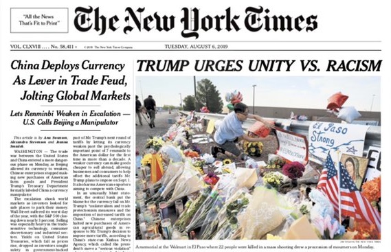 Οι New York Times επαίνεσαν τον Τράμπ και άλλαξαν άρον-άρον πρωτοσέλιδο