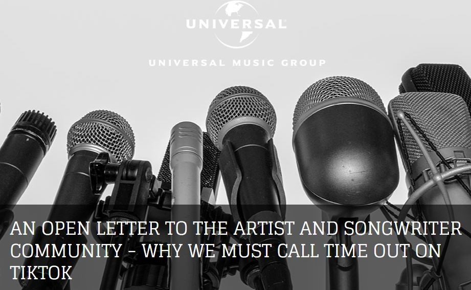 Ανοιχτή επιστολή της Universal προς τους καλλιτέχνες για το TikTok