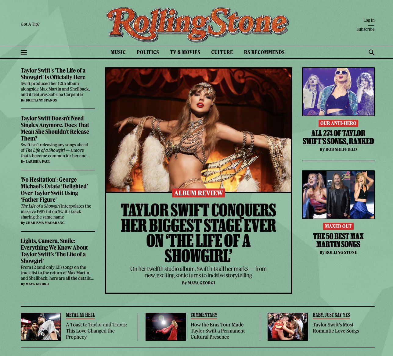 To Rolling Stone για 24 ώρες παρουσιάζει την Taylor's Version