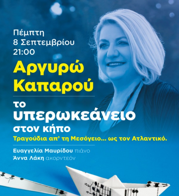 Η Αργυρώ Καπαρού στο café του Νομισματικού Μουσείου